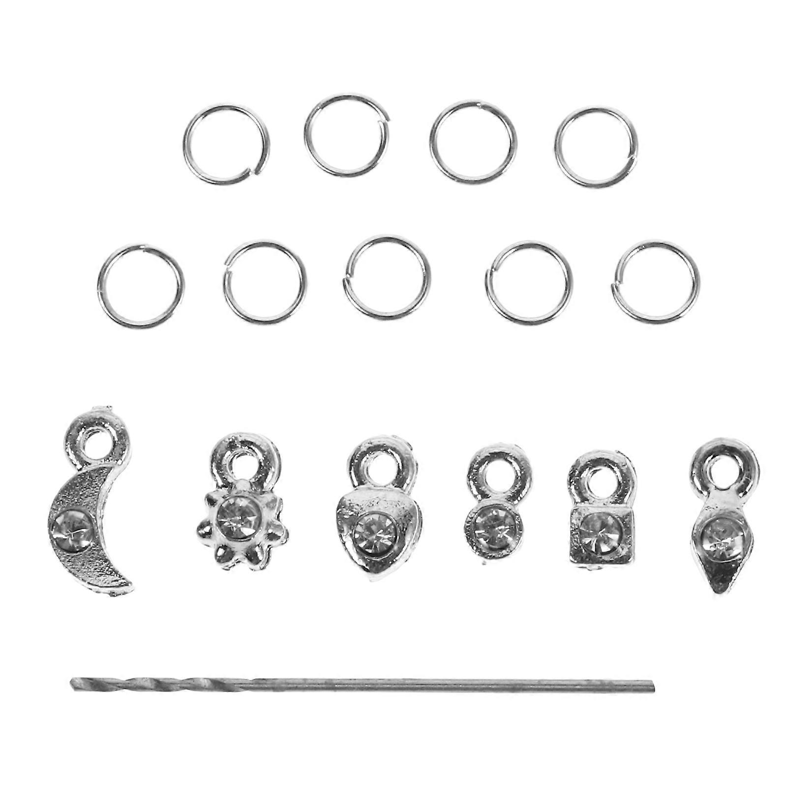 2 Sets Dangle Nail Art Charms DIY Jewelry Decoration with Piercing Tool for Creative Nail Supplies