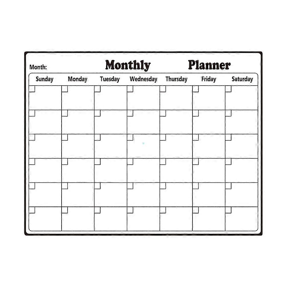Adhesive-Free Monthly Calendar Board for Refrigerators with Spacious Note Section