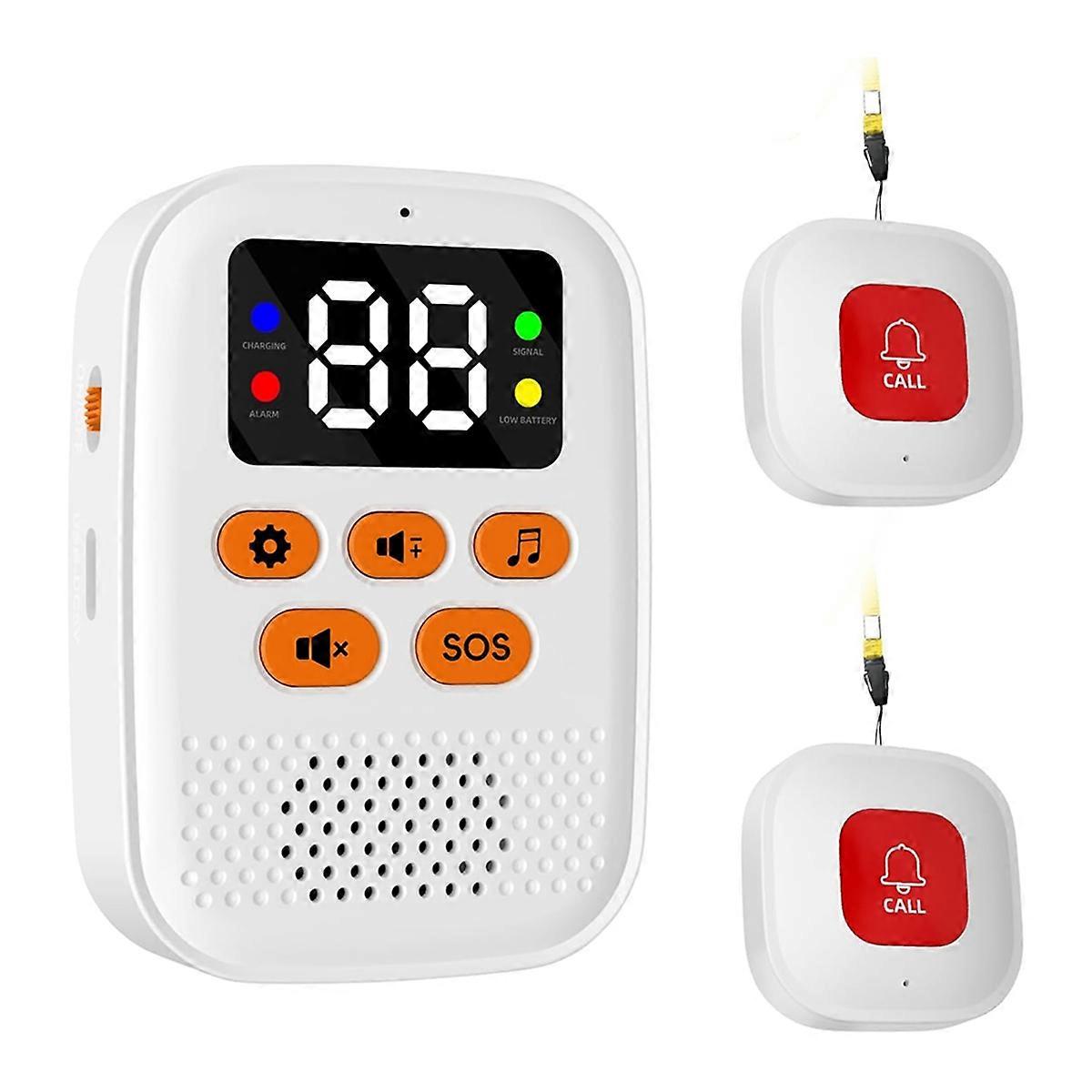 Wireless Call Button for Seniors Caregiver Pager with Vibration, SOS Call Button for Senior Care El