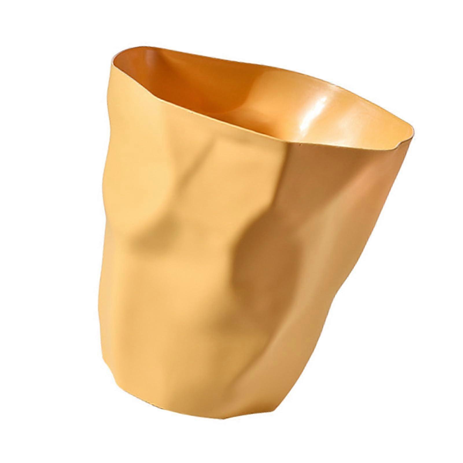 Waste Bin, Compact Plastic Waste Bin with Open Top for Bedroom (YELLOW)