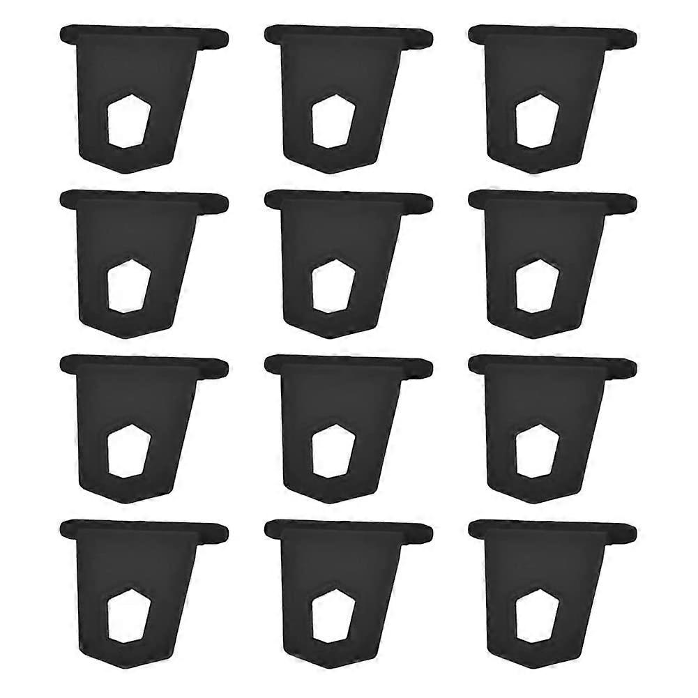 Awning Rail Hook Ring 12-Piece Set With Stainless Steel Hooks, Black S Hooks, RV Hanger