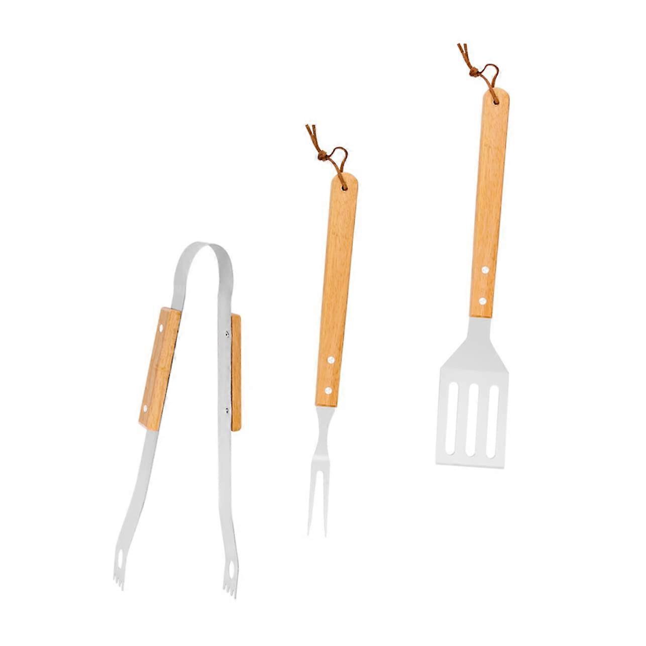 1 set BBQ tool set for outdoor grilling multipiece with storage bag and wooden handles for grill lovers and perfect. Ref: 6294
