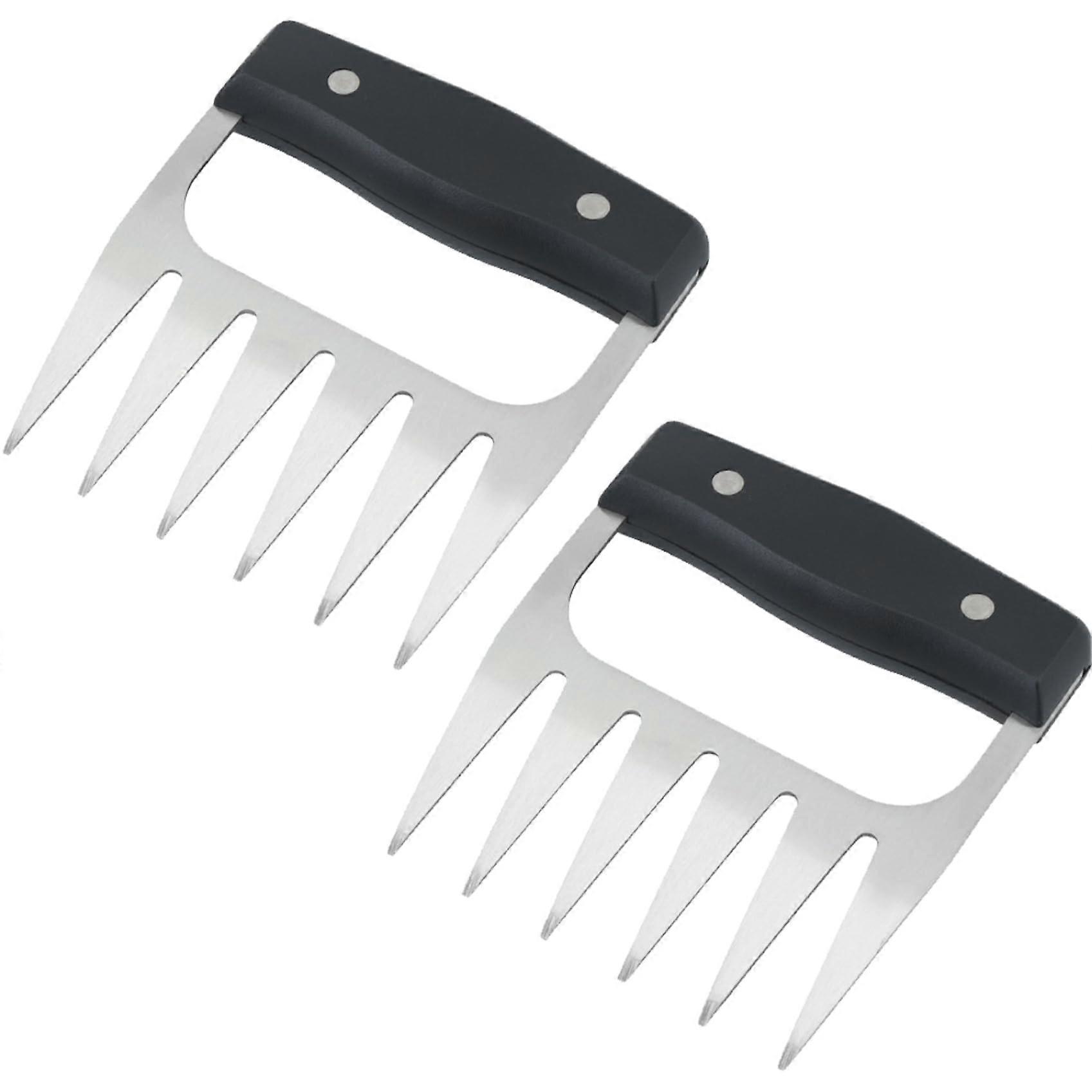 2pcs Meat Shredder Claws, Stainless Steel with Plastic Handle, Heat Resistant for BBQ