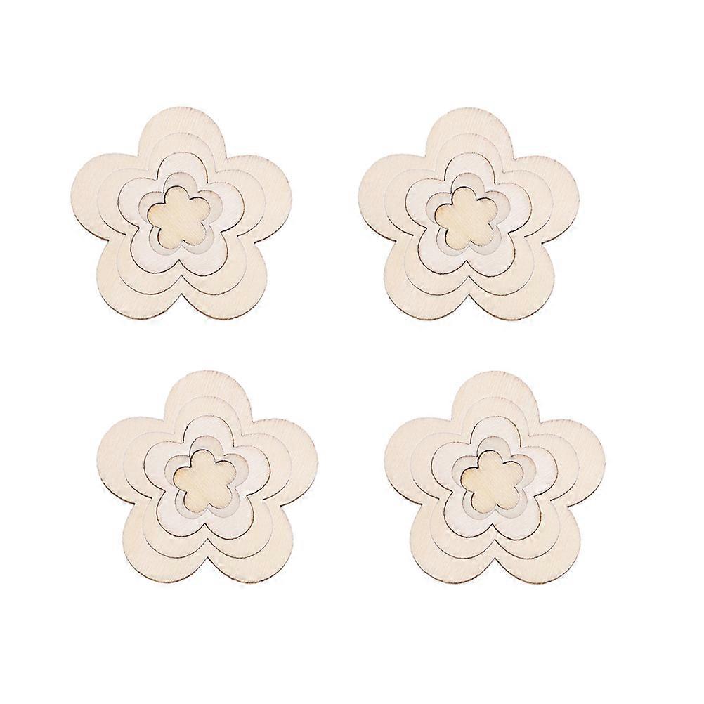 Flower Craft Cutouts Plum Blossom Shape Wood Chip Diy Art Making For Thanksgiving Different Size 250Pcs