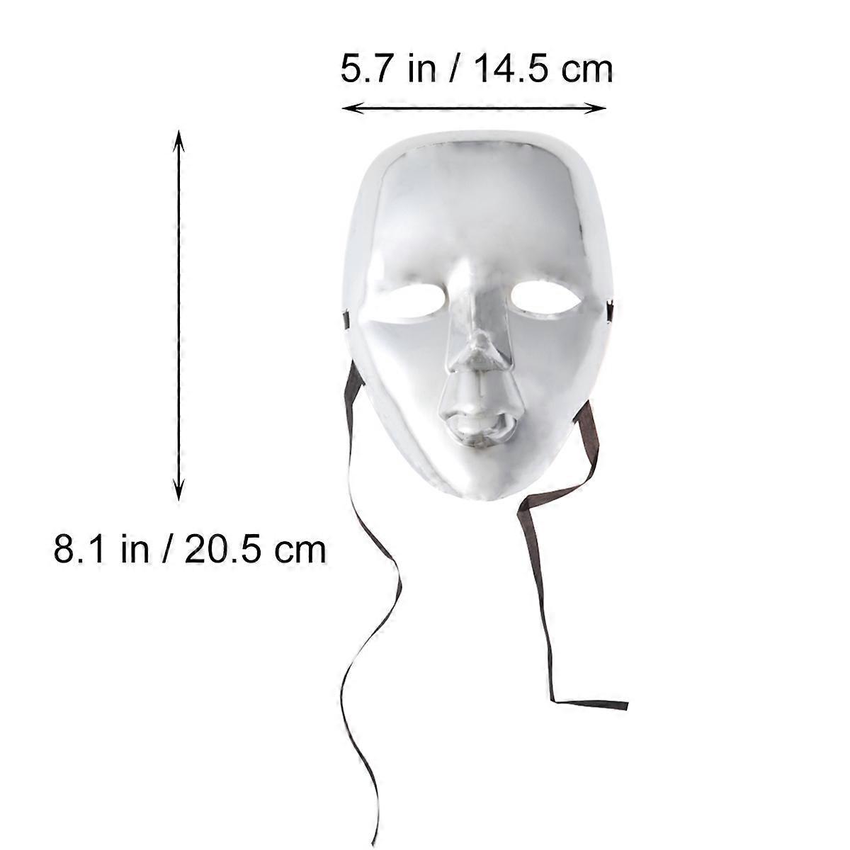 Party Mask Full Face Masquerade Mask Performance Prop For Fancy Dress Ball Silver 20.50x14.50x6.00cm 1Pack