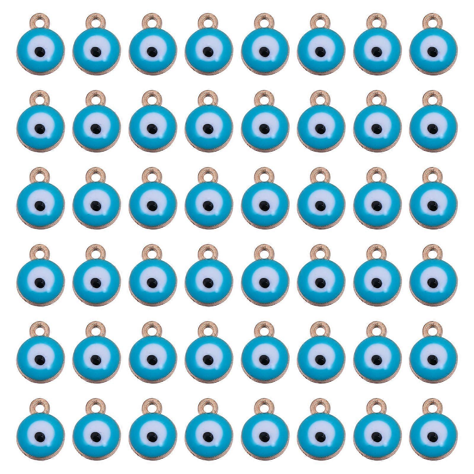 100pcs Evil Eye Charms Alloy Pendants for DIY Jewelry Making – Scary Eye Design with Rhinestones for Bracelets & Halloween Decor
