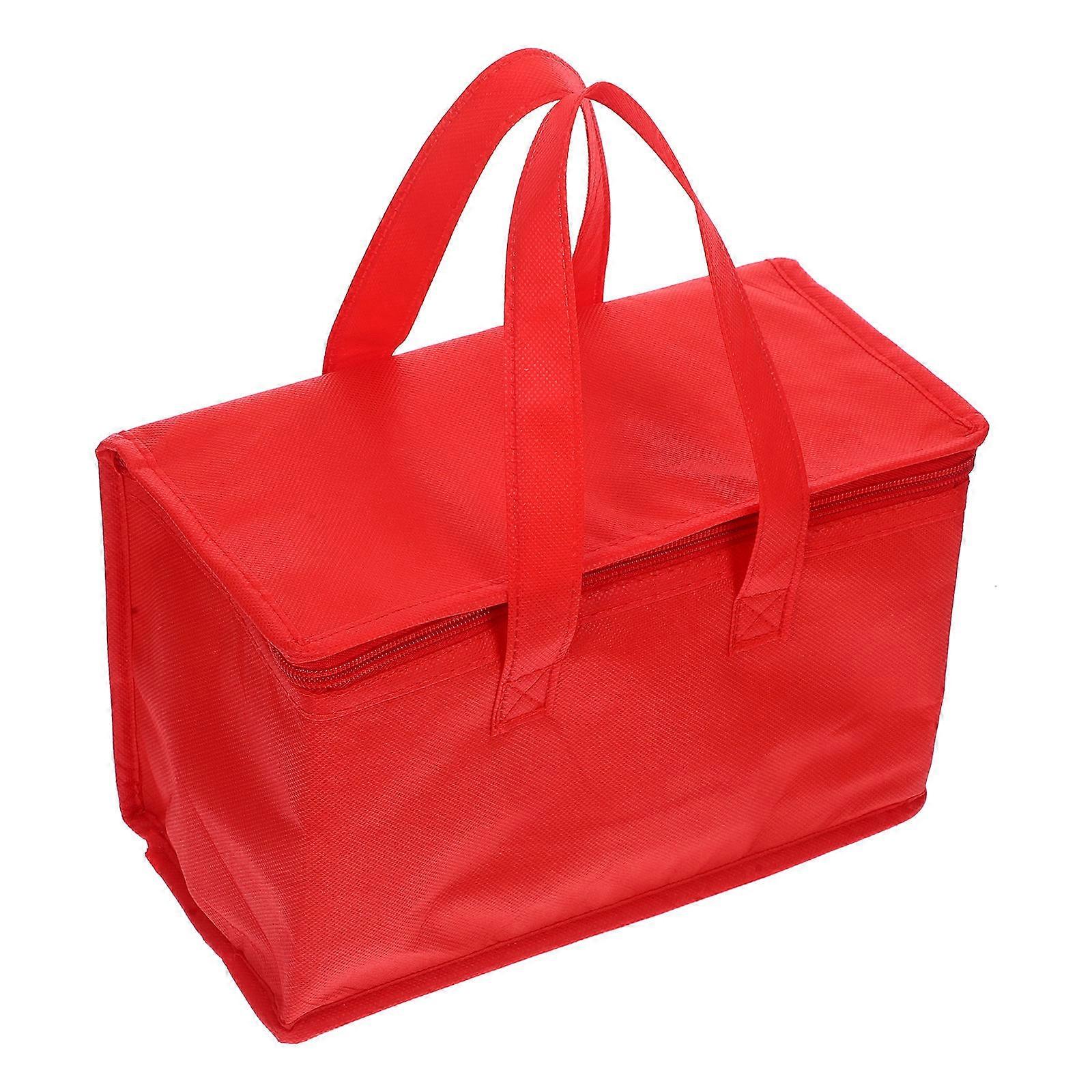 Lunch Bag Insulated Bag For Office Use Red 11.0 6.7 5.5in Drink Preservation 2Pack