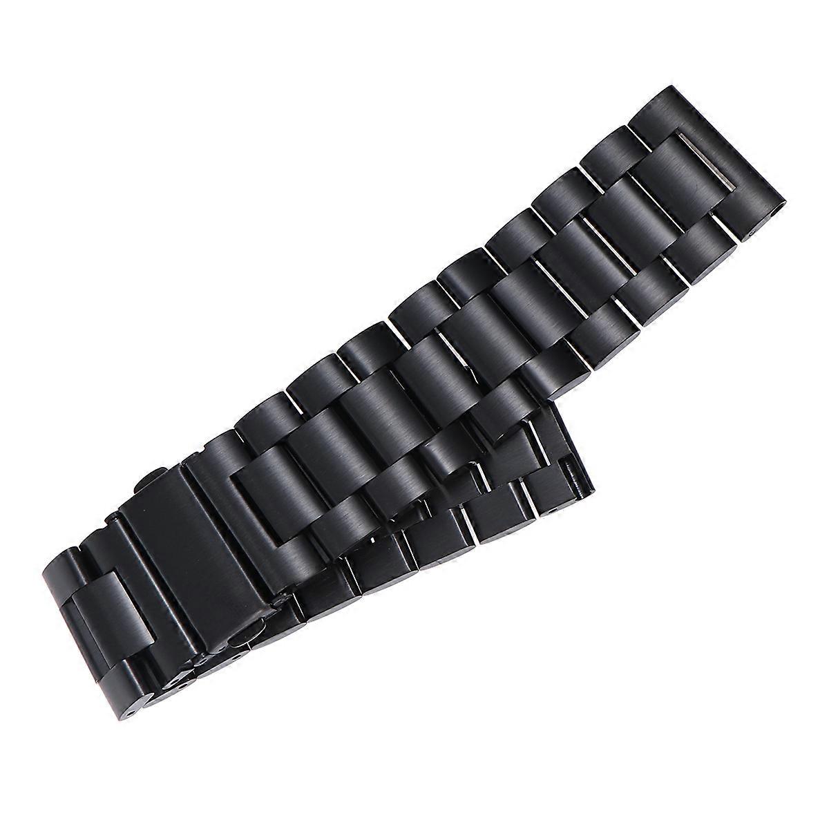 Black Metal Watch Band Compatible With Gear S3 22mm Width Casual Style For Daily Life 1Set