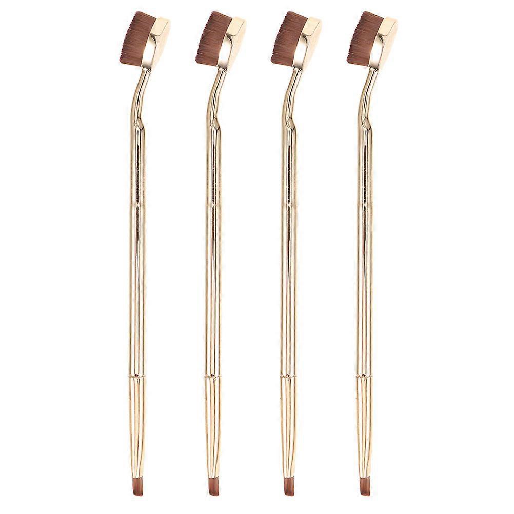 Concealer Brush for Under Eyes Double End Concealer Brush Applicators Golden Ergonomic Handle Design Apply Powder 4Pcs