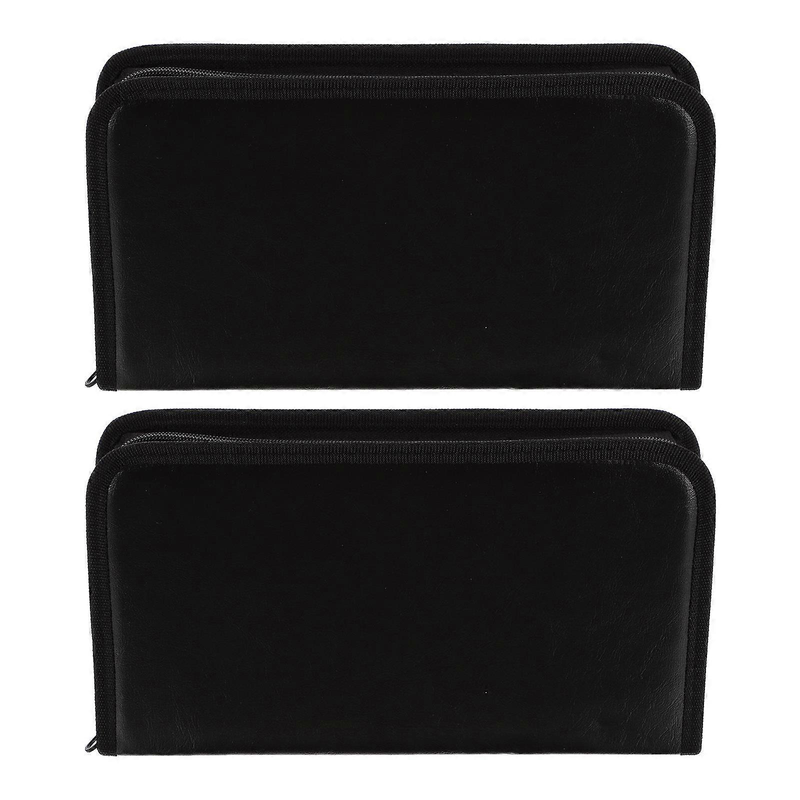 Cd Organizers Dvd Storage Cases For Friends Rectangular Black 2Pcs