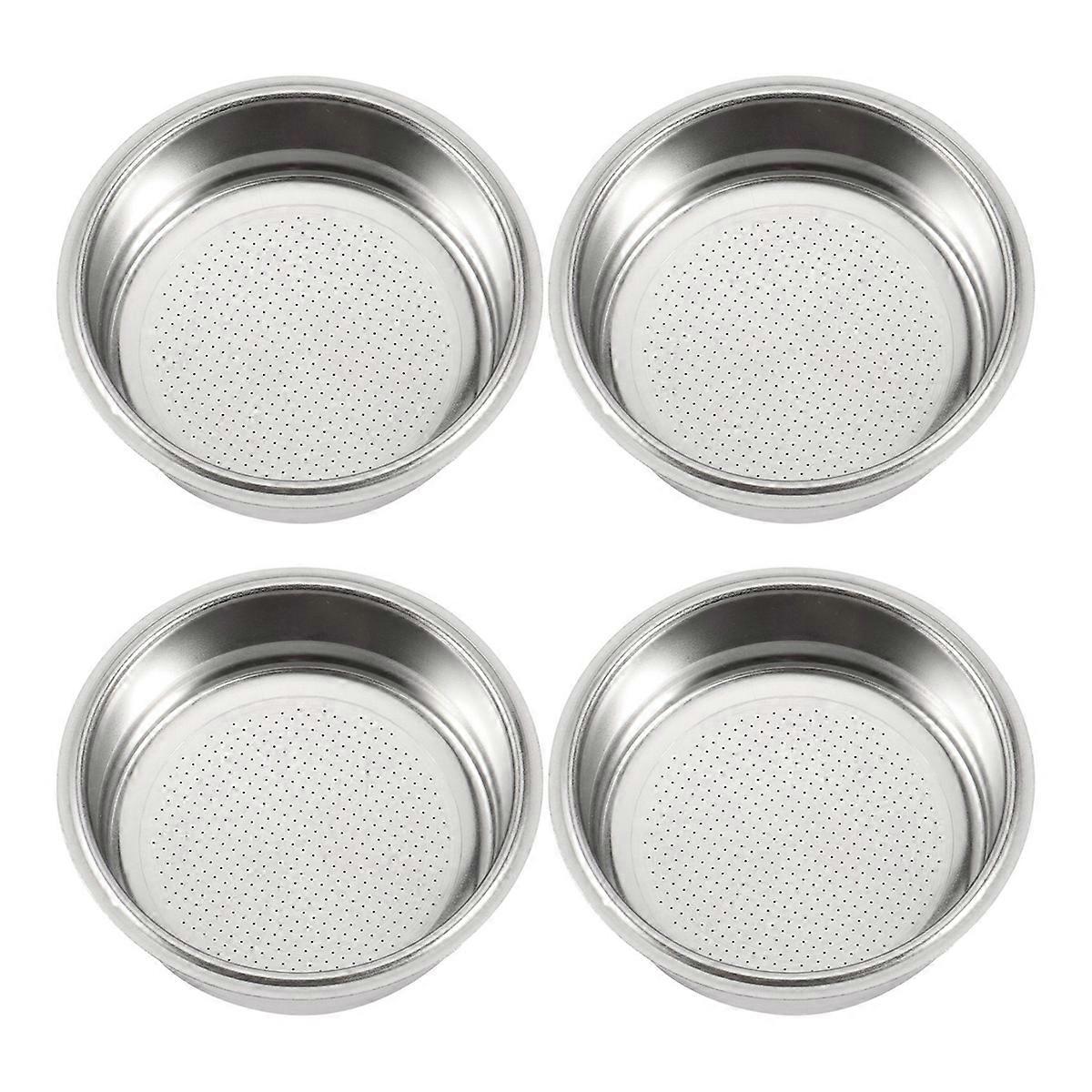 4X Coffee Filter,51mm Stainless Steel Coffee Filter Cup Basket,Non-Pressure Coffee Maker Filters, A