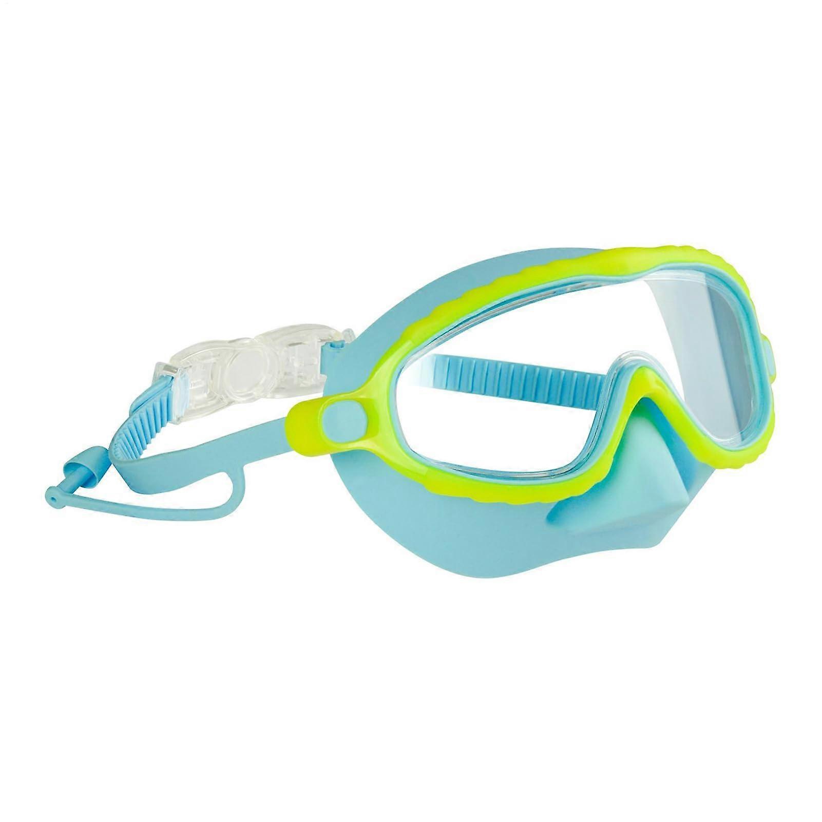 Swim Goggles with Nose Cover for Girls Age 4-10 Years, Anti-Fog, Blue, Comfortable Fit, UV Protection