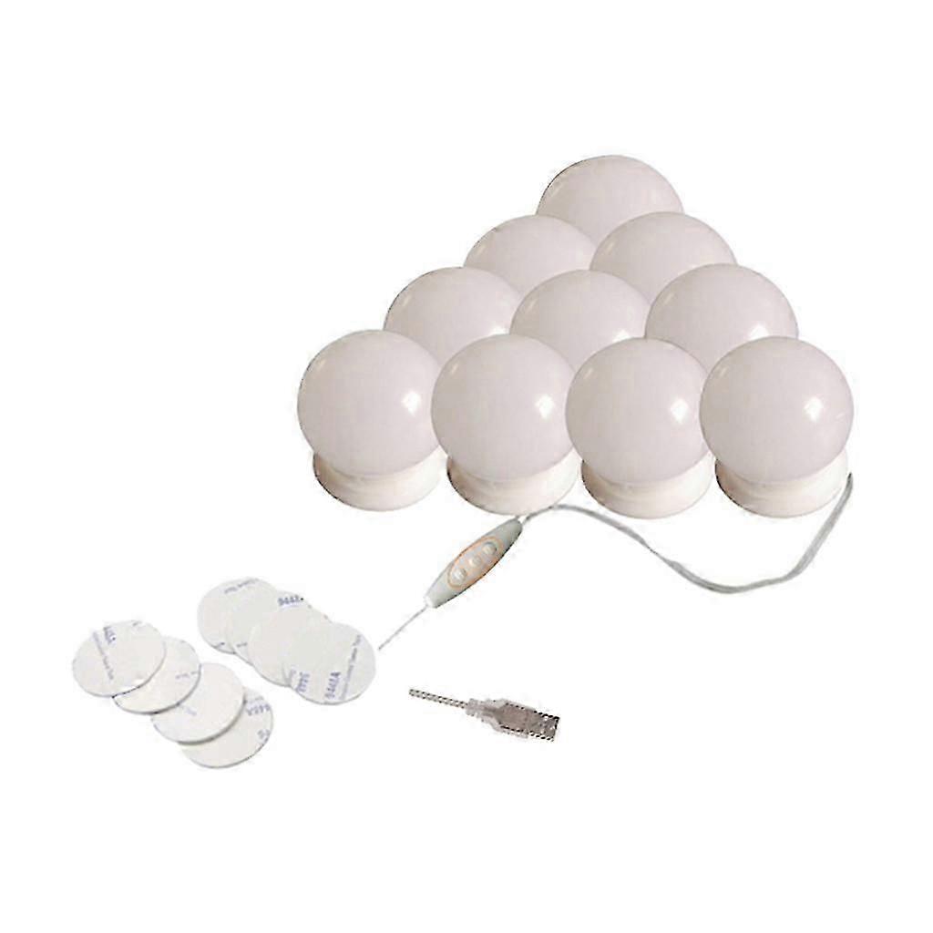 10Pcs LED Vanity Dimmable Mirror Lamp Lights Bulbs Kit adhesive