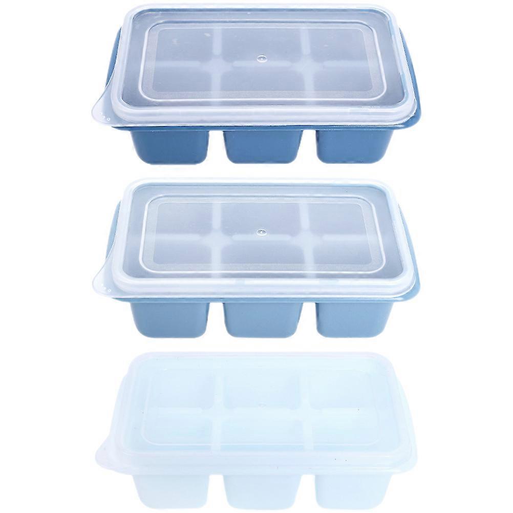 Ice-Making Box Ice Cube Maker Beverage Preparation Dark Blue 3Pcs