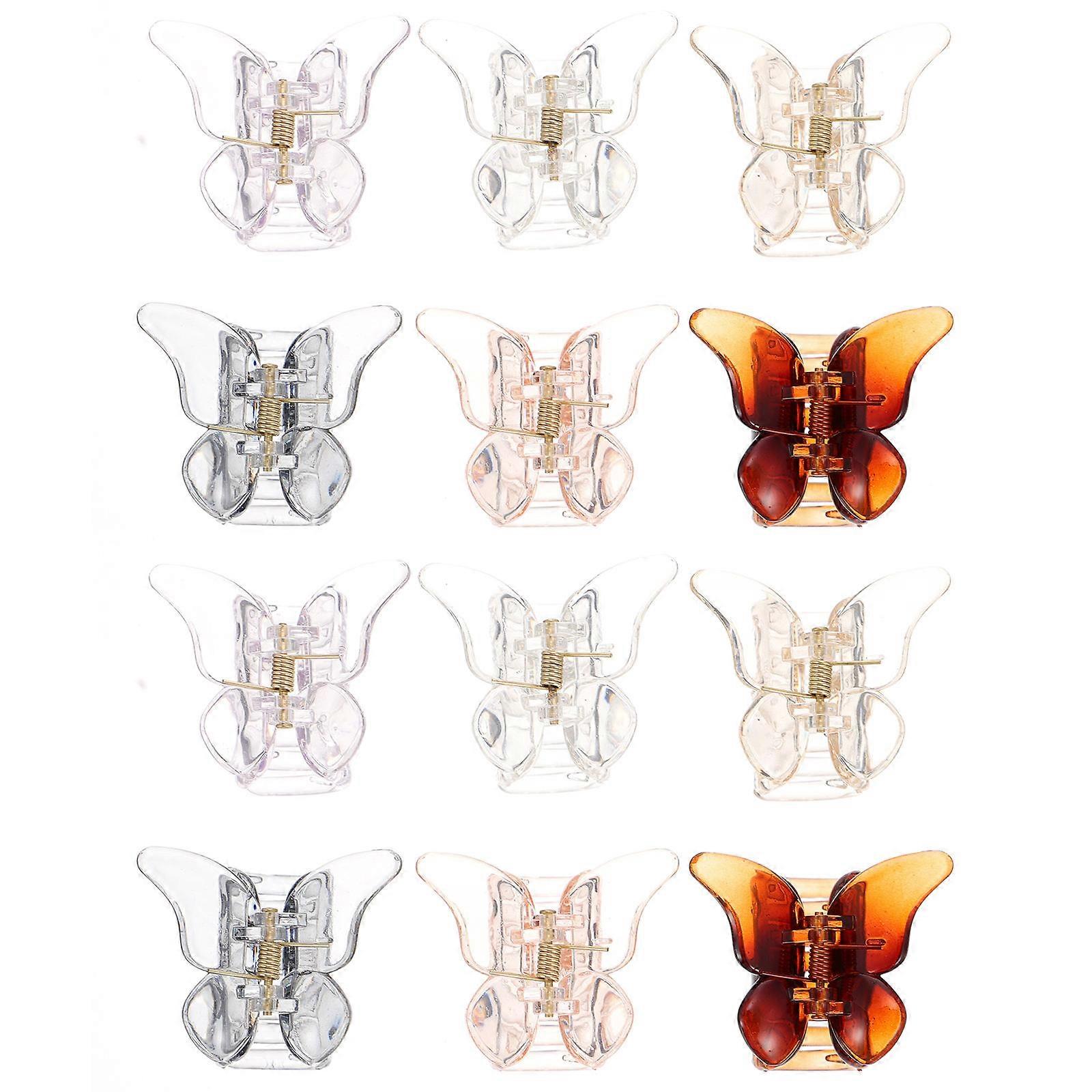 Chic Jaw Clips with Design for Stylish Hair Claws Assorted Color Plastic 12pcs