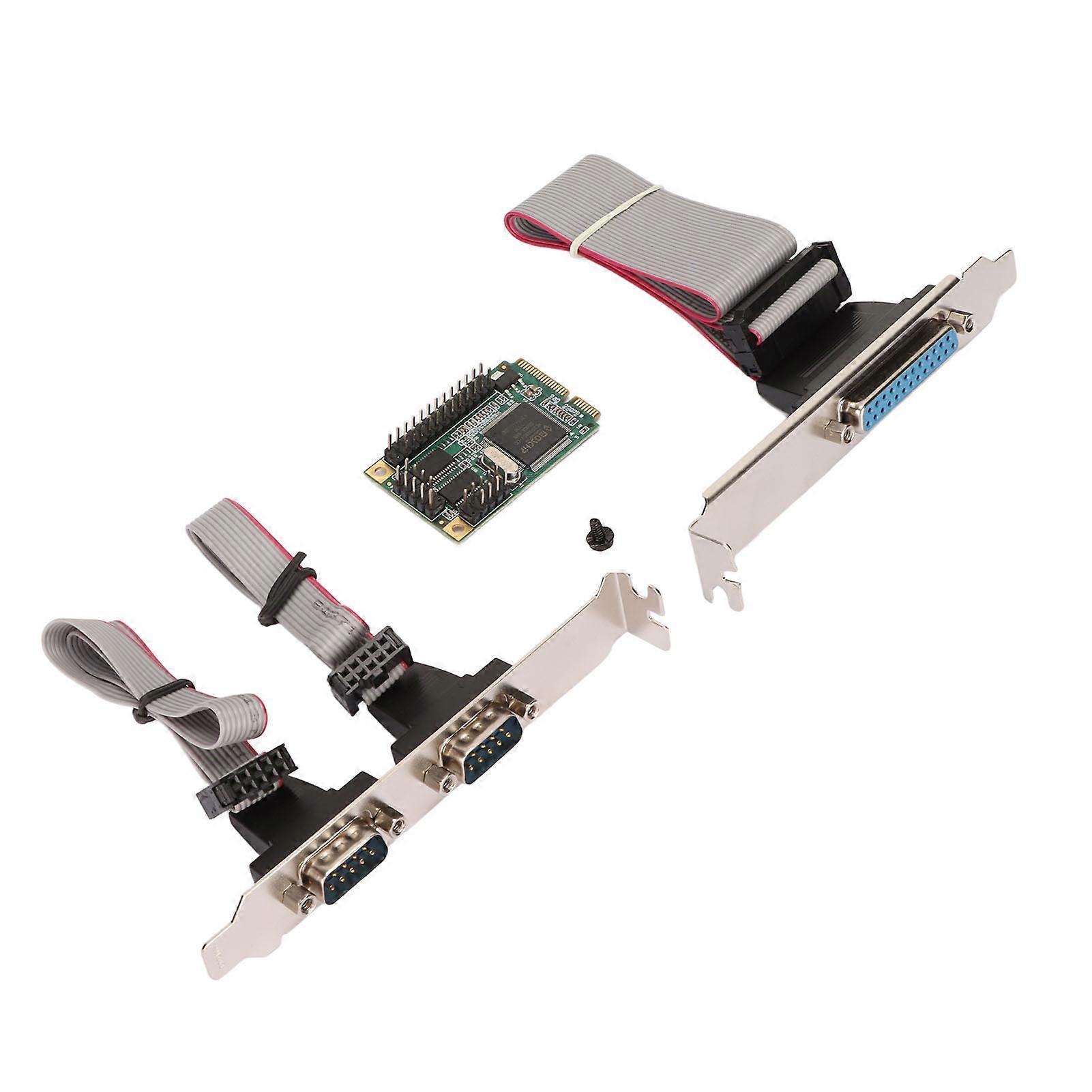 Mini PCIe Serial Parallel 6Gbps PCI Express to Printer Expansion Card LPT Port 2 Port RS-232 DP9 Pin Adapter for 4U Chassis