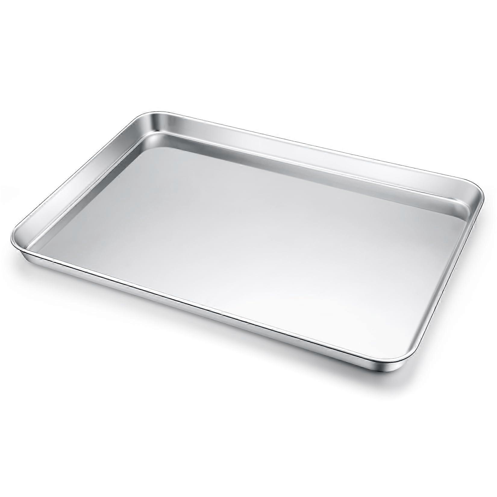 Rectangular Stainless Steel Oven Tray, Baking Mould, Dishwasher Safe, 40.5×30.5×2.5cm