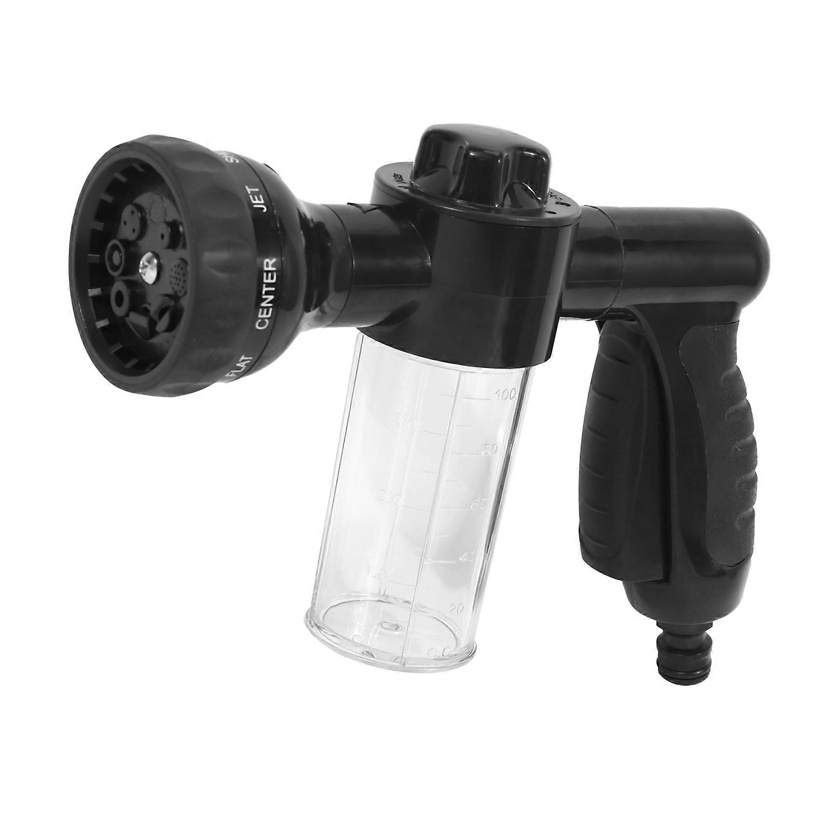 Hose Foam Nozzle, 8 Mode Adjustable Foam Sprayer, Car Washer Black