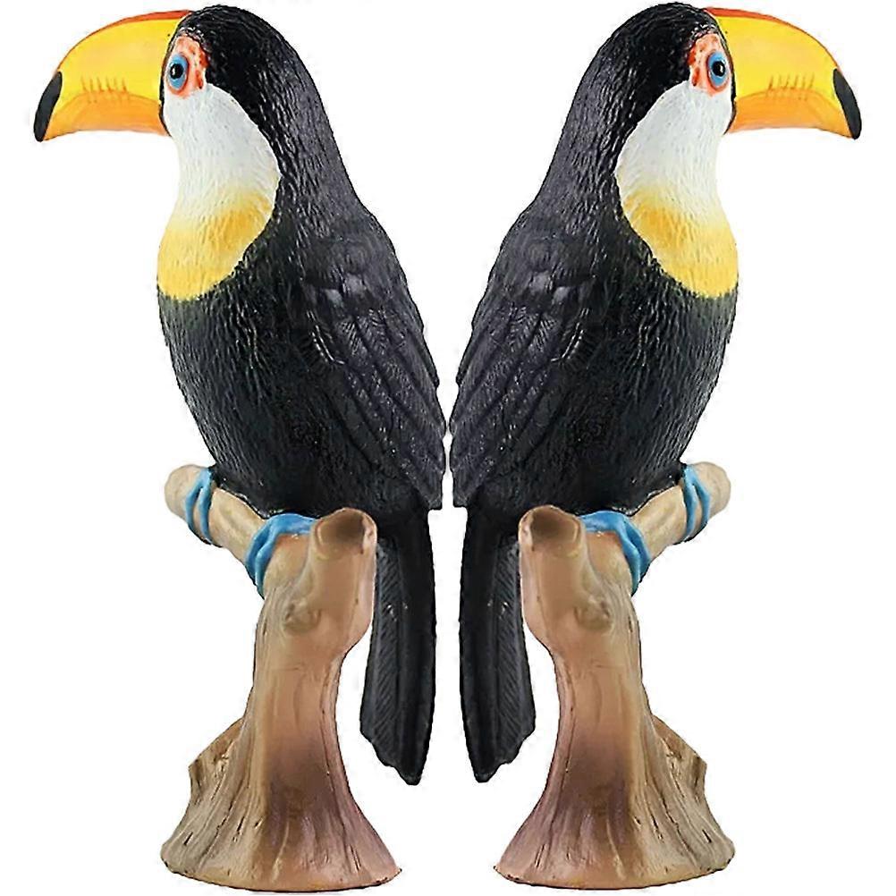 Realistic Bird Figurines Toucan Models For Teaching Tools 2Pcs