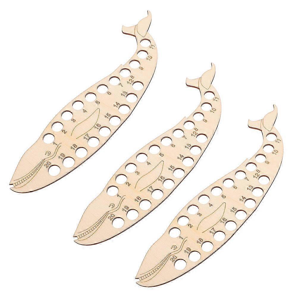 Sewing Thread Stand Whale Shape Light Brown Wood Sewing Tool 3Pcs