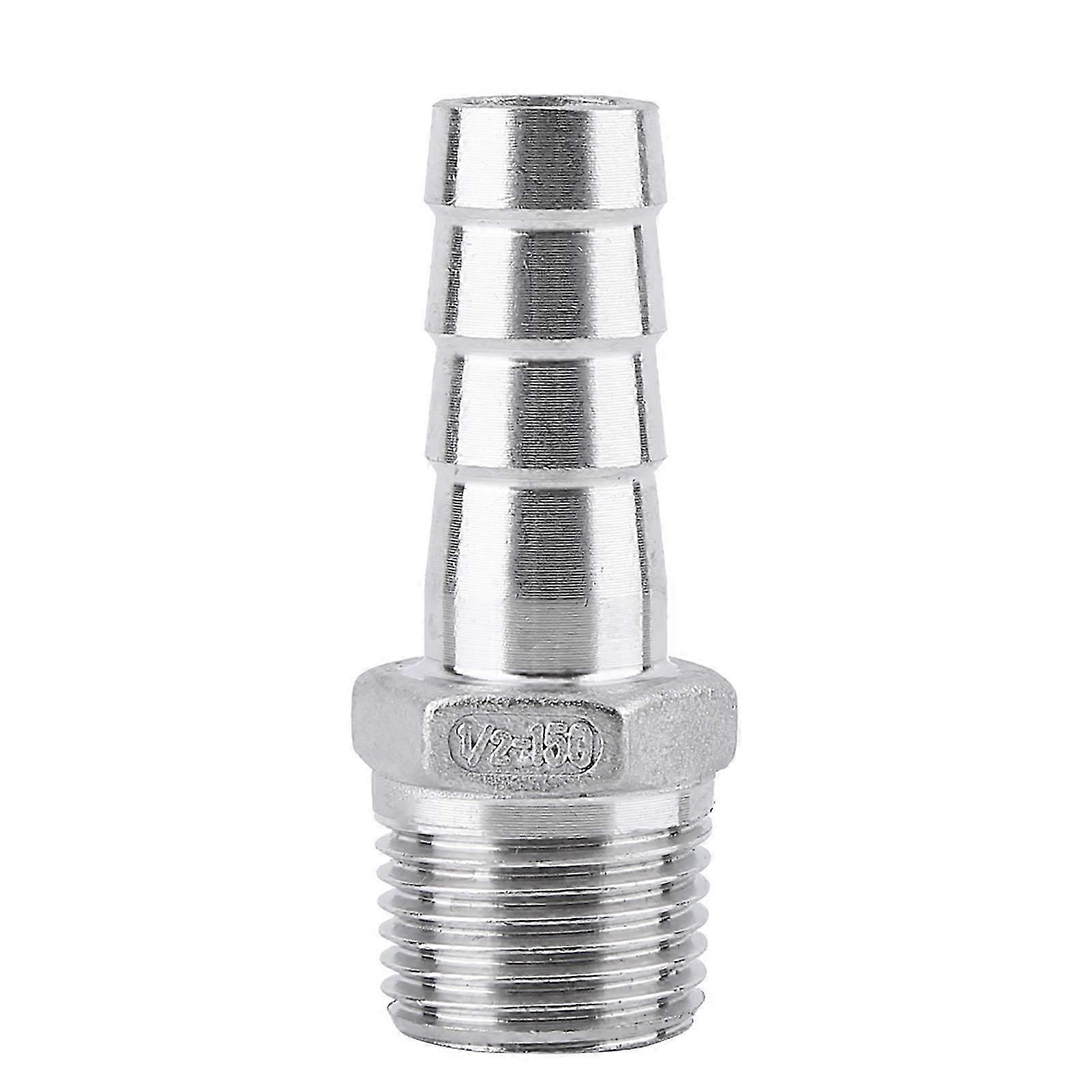 SS304 Male Thread Pipe Fitting Barb Hose Tail Connector for 1/2 BSP