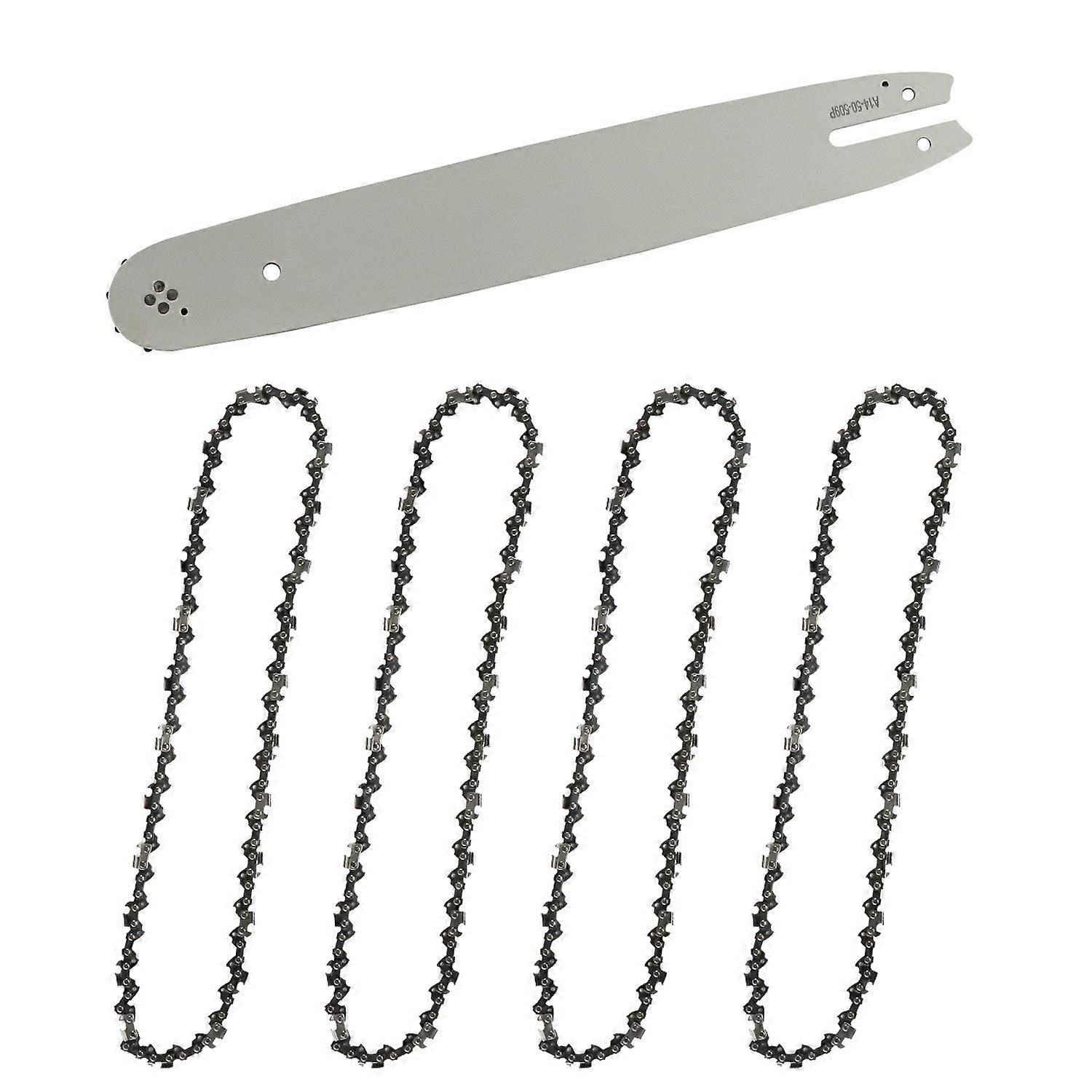 35cm Chain guide   4 Chainsaw chains,gouge chainsaw chains 3/8" 1.3 mm 50 links length