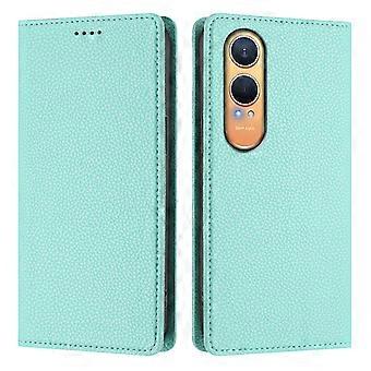 TKdaddy Voor OnePlus Nord CE4 Lite 5G Portemonnee Hoesje RFID Blokkerende Lychee Textuur Lederen Mobiele Cover Mintgroen