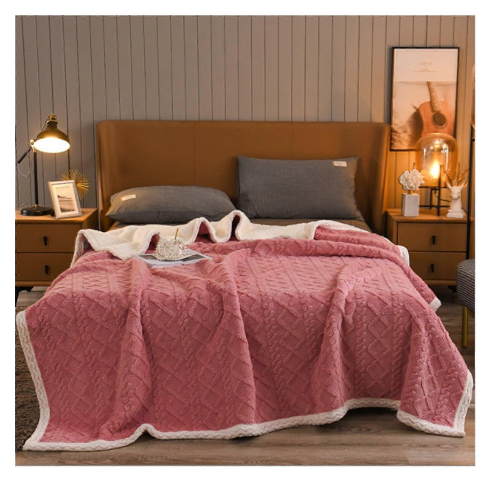 Fleece Throw Blanket Floral Pattern Soft Lightweight Warm For Couch Sofa Bed