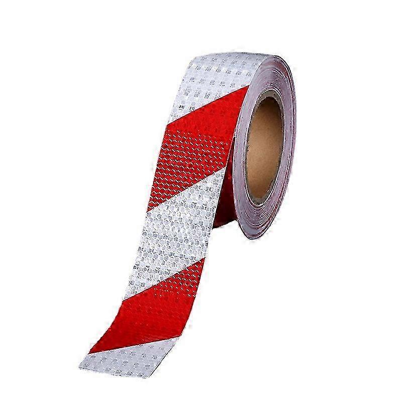 High Visibility Red & White Waterproof Reflective Safety Tape 2 in X 82 FT, Suitable for Cars, Helmets, Mailboxes