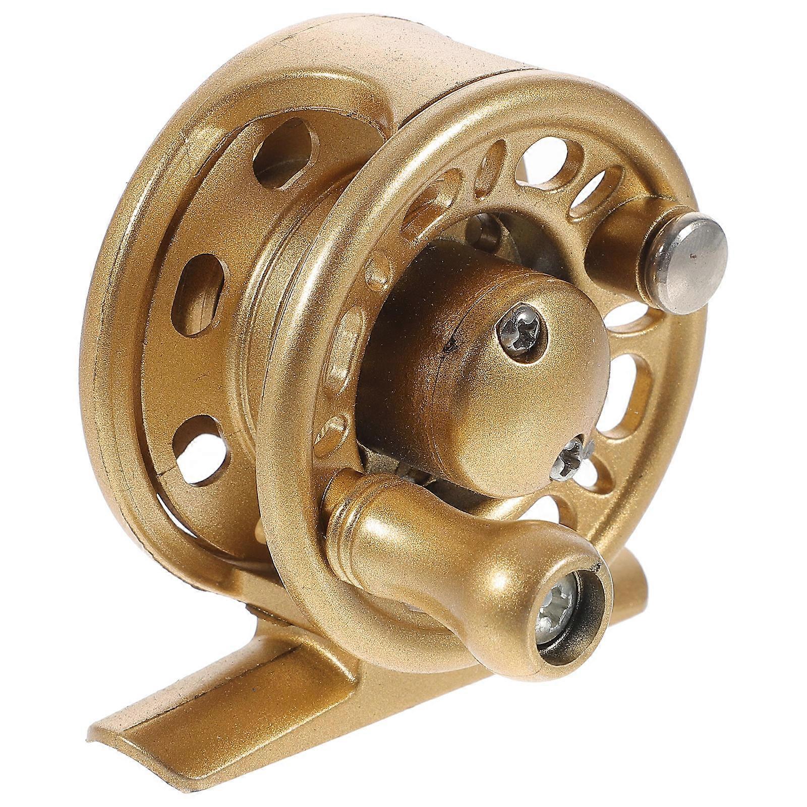 Ice Fishing Inline Reel SL50 Plastic Yellow Front Wheel Design For Fishermen 1Set