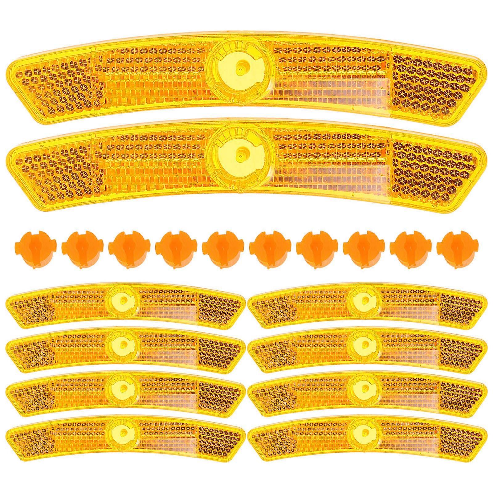 10 Pack Replaceable Reflective Bike Reflectors for Night Visibility – Compact Warning Signs, Easy Installation, No Batteries Required for Cyclists