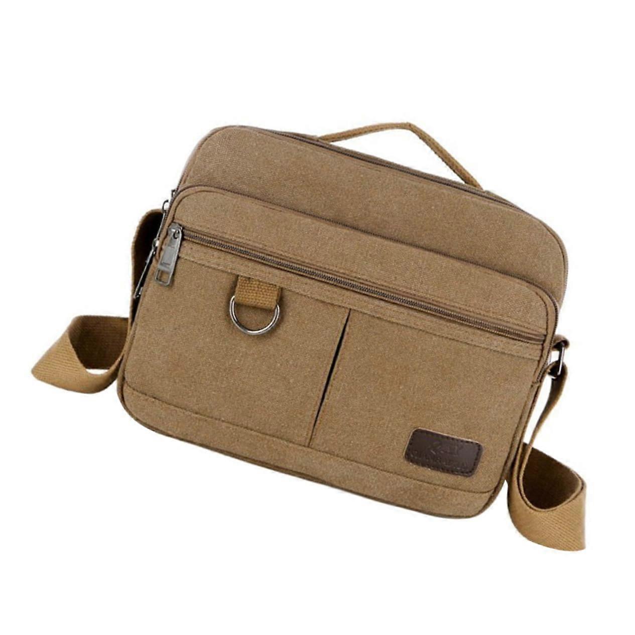 Canvas Messenger Bag For Men Adjustable Shoulder Strap Durable Commuting And Outdoor Activities Water Resistant Design
