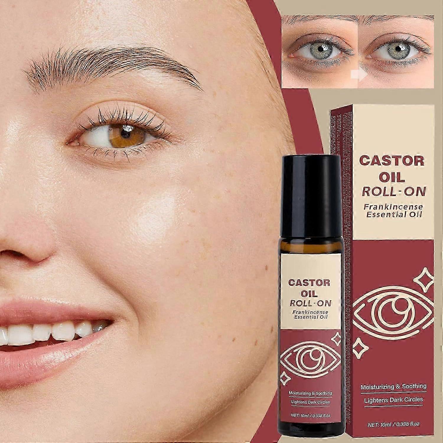 髪の成長のためのひまし油、天然カールオイル、肌と髪のための有機ひまし油、乾燥肌を和らげる、ロールオンボール塗布