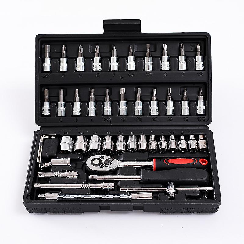 Socket Set F6 '' Chromemat, 46 Piecesblack