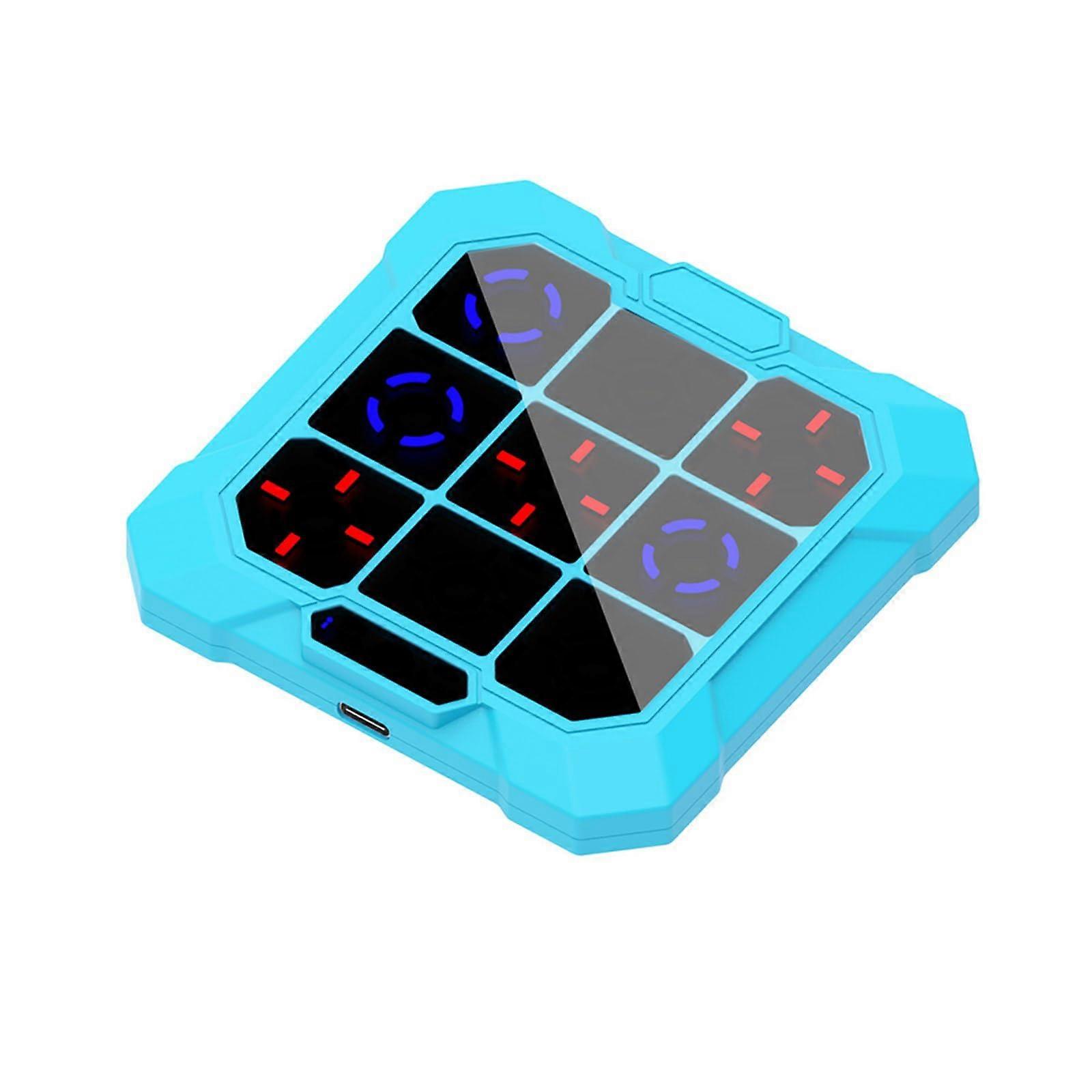 Tic Tac Toe Game For Kids 6-In-1 Handheld Puzzle Toy Interactive Educational Electronic Board Game Lake Blue