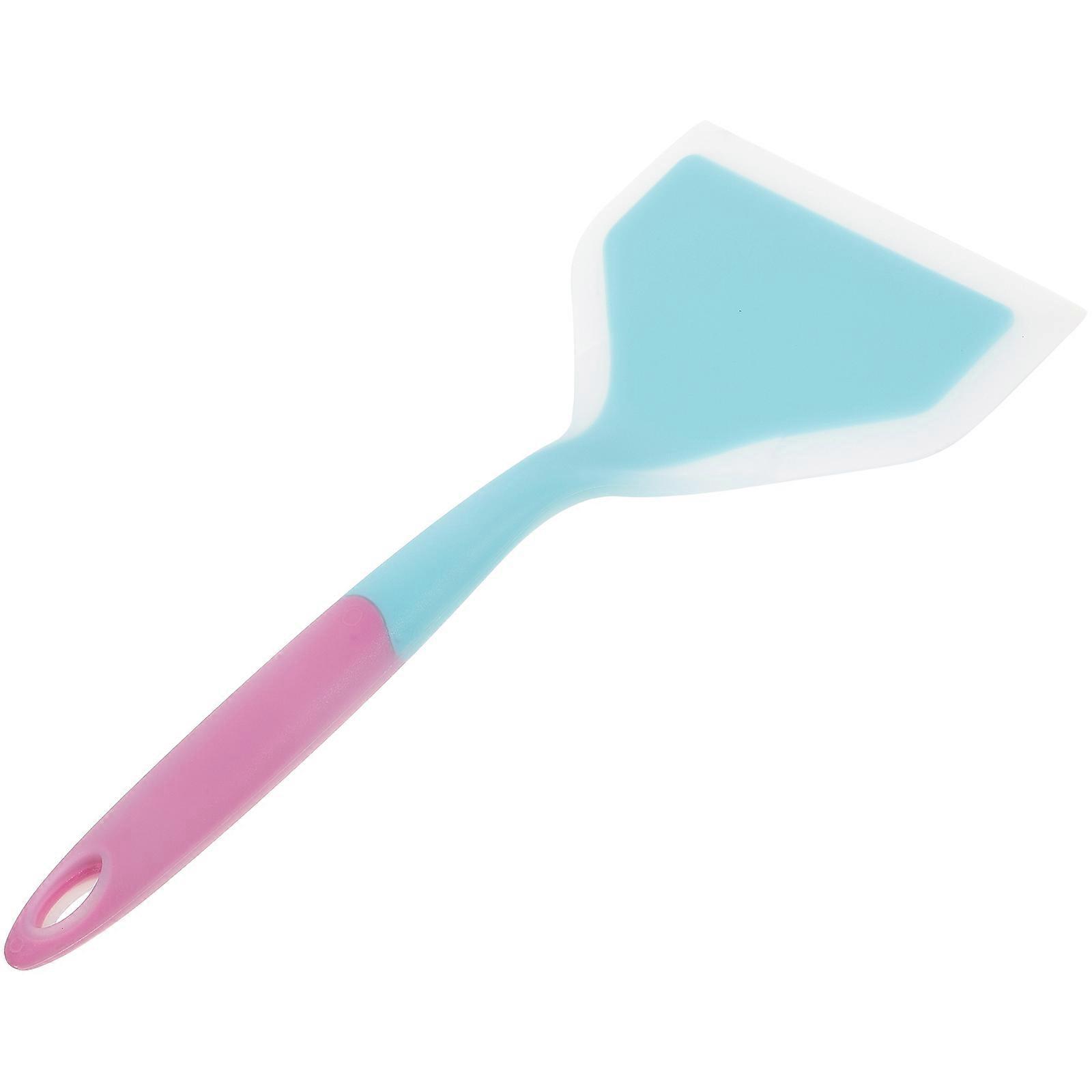 Reusable Pot Spatula Non-Stick Stirring Scraping Home Users Blue 10.2×4.7×0.8in 1Set
