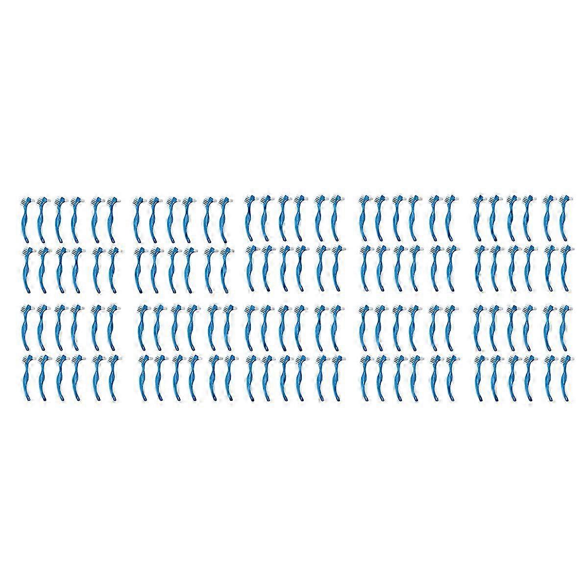 12 Pack Denture Brush Hard Denture Cleaning Brush False Teeth Brush