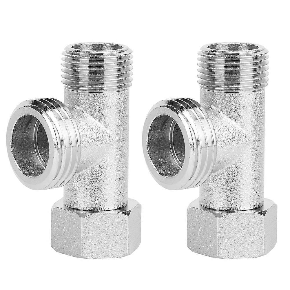 2PCS 3 Way Connector Valve Toilet Diverter Valve Adapter Flushing Valve(EU3/8)