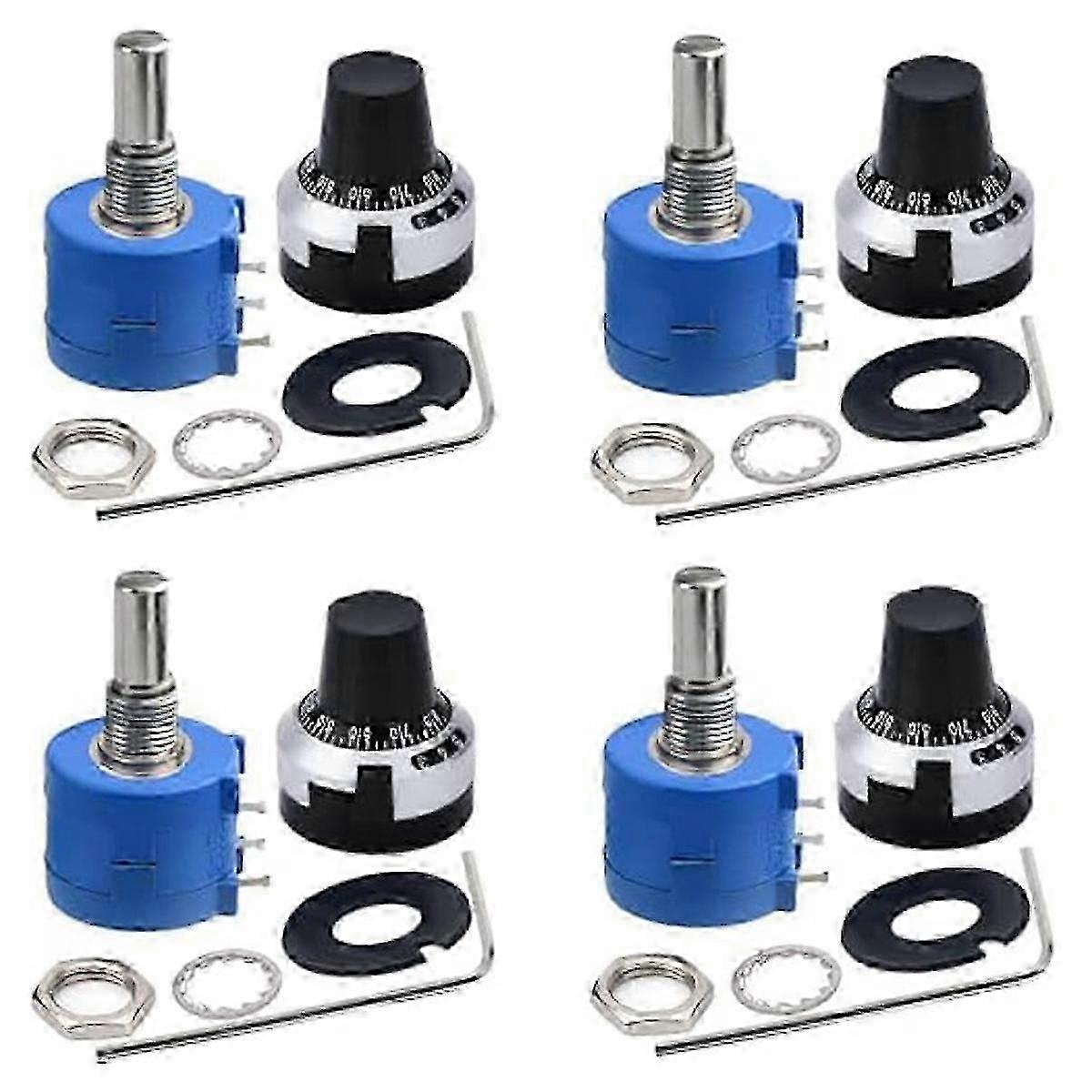 10K Ohm Rotary Potentiometers Model 3590S-2-103L 4-Pack
