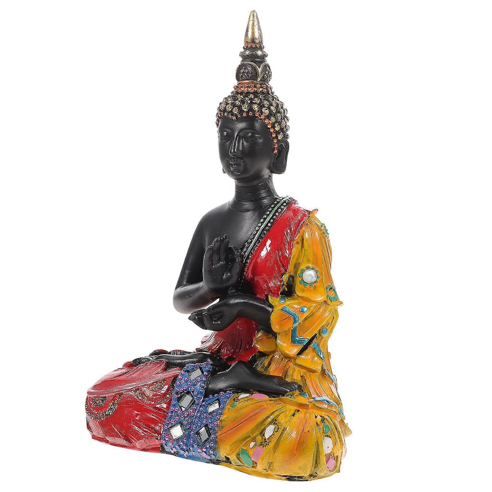 Resin Buddha Statue Decorative Ornament for Home and Garden Delicate Craftsmanship, Crack Resistant Design, Ideal for Buddhist Enthusiasts