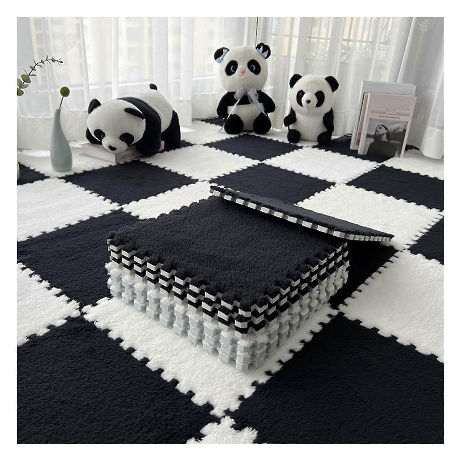 Foam Floor Tiles for Playroom, 30 x 30 cm (BlackWhite)