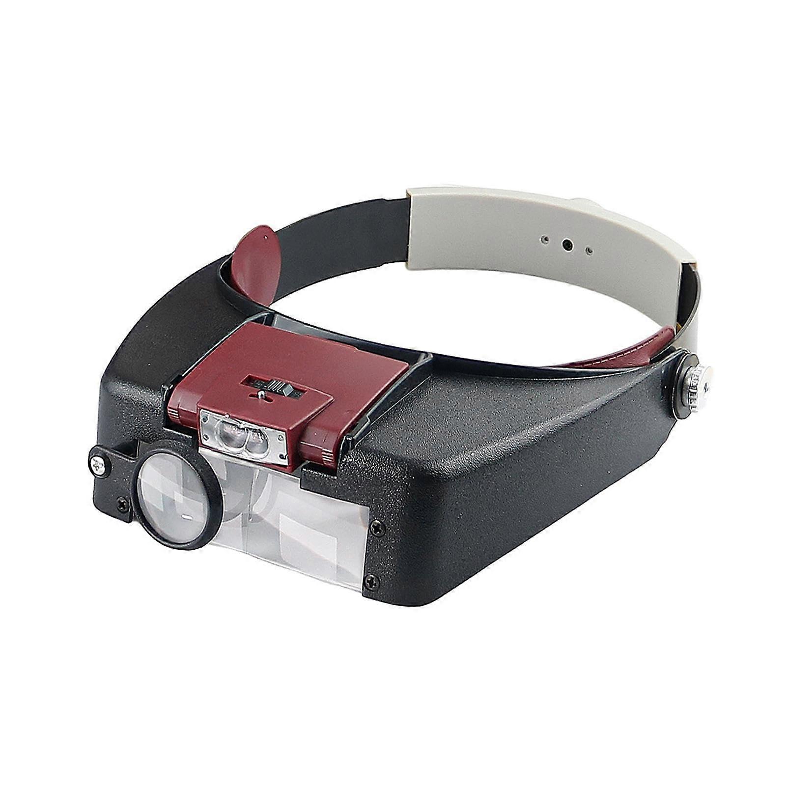 Head Mounted Magnifier with Light, Magnifying Tool, Illuminated Magnifier, Portable Headband Magnifier for Watch Hobby