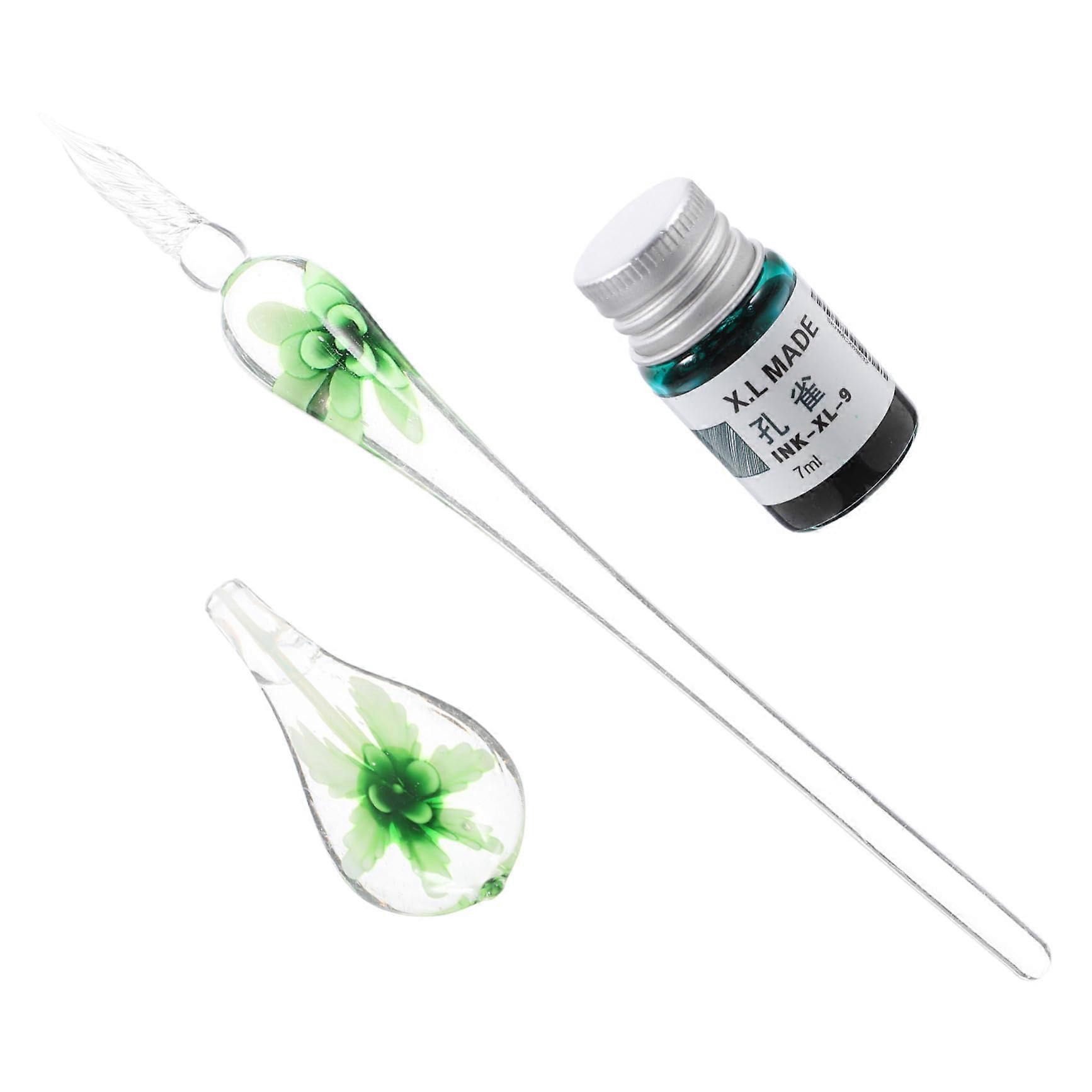 1 piece Glass Feather Handcrafted Dip Pen with Spiral Design for Calligraphy, Drawing, and Writing for Friends and Family
