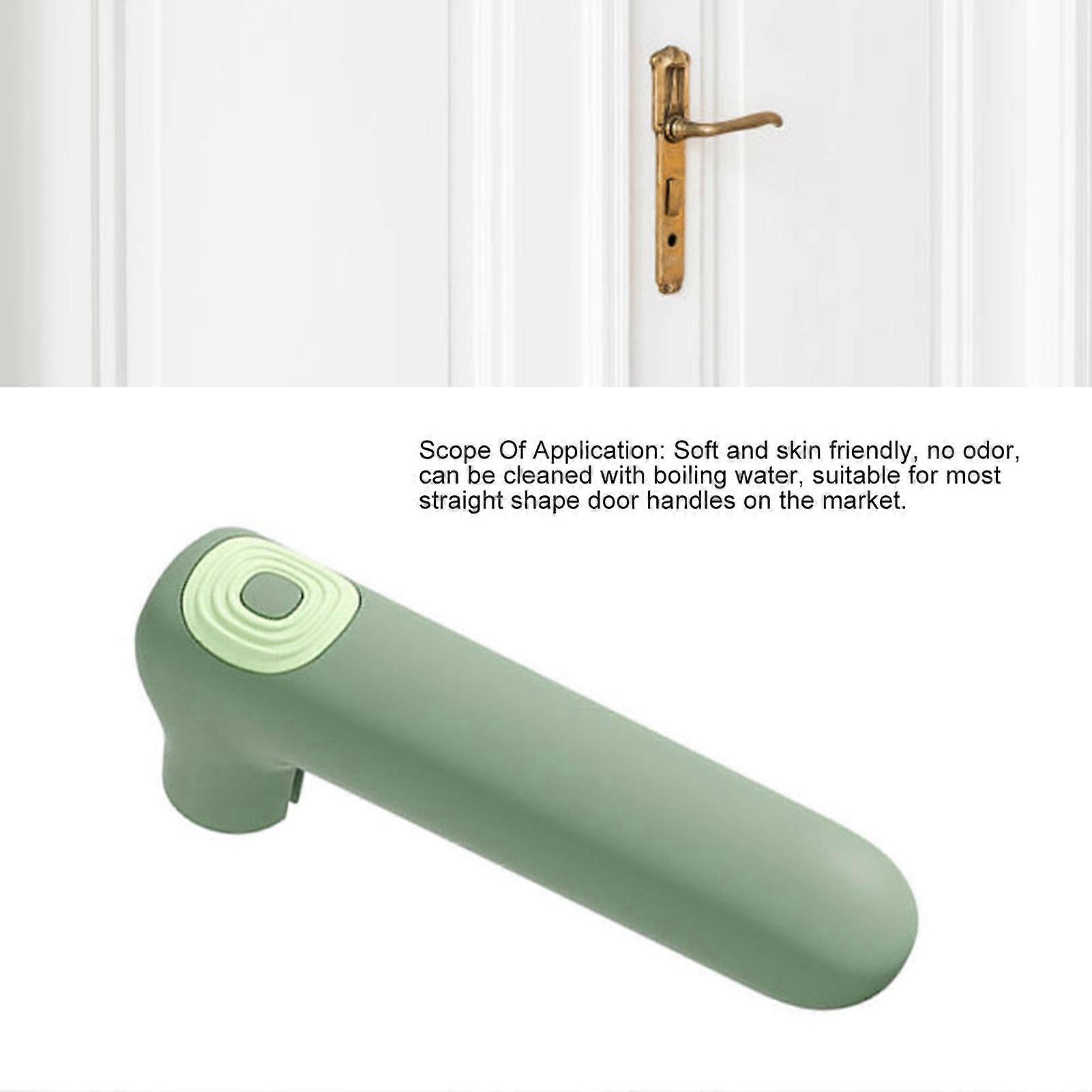 Door Handle Cover Silicone Soft Elastic Flexible Collision Resistant Door Handle Cover Protector for Home Green