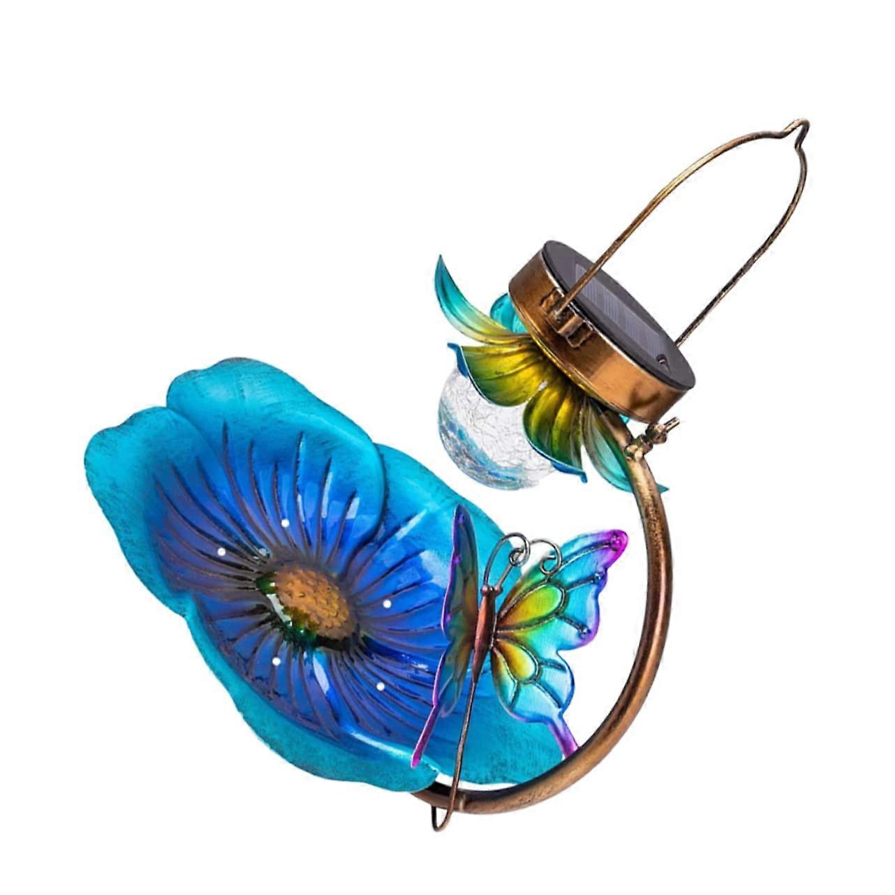 Hanging Decorative Bird Feeder with Solar Lamp Floral Pattern for Garden and Patio for Wild Birds Stylish Bird Feeder