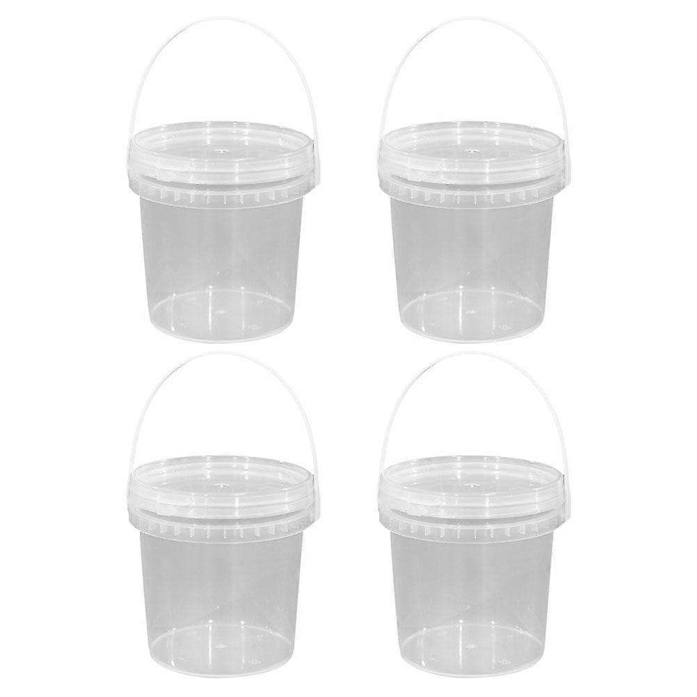4Pcs Ice Cream Buckets with Lids Clear Buckets for Homemade Ice-Cream Storage Clear Buckets