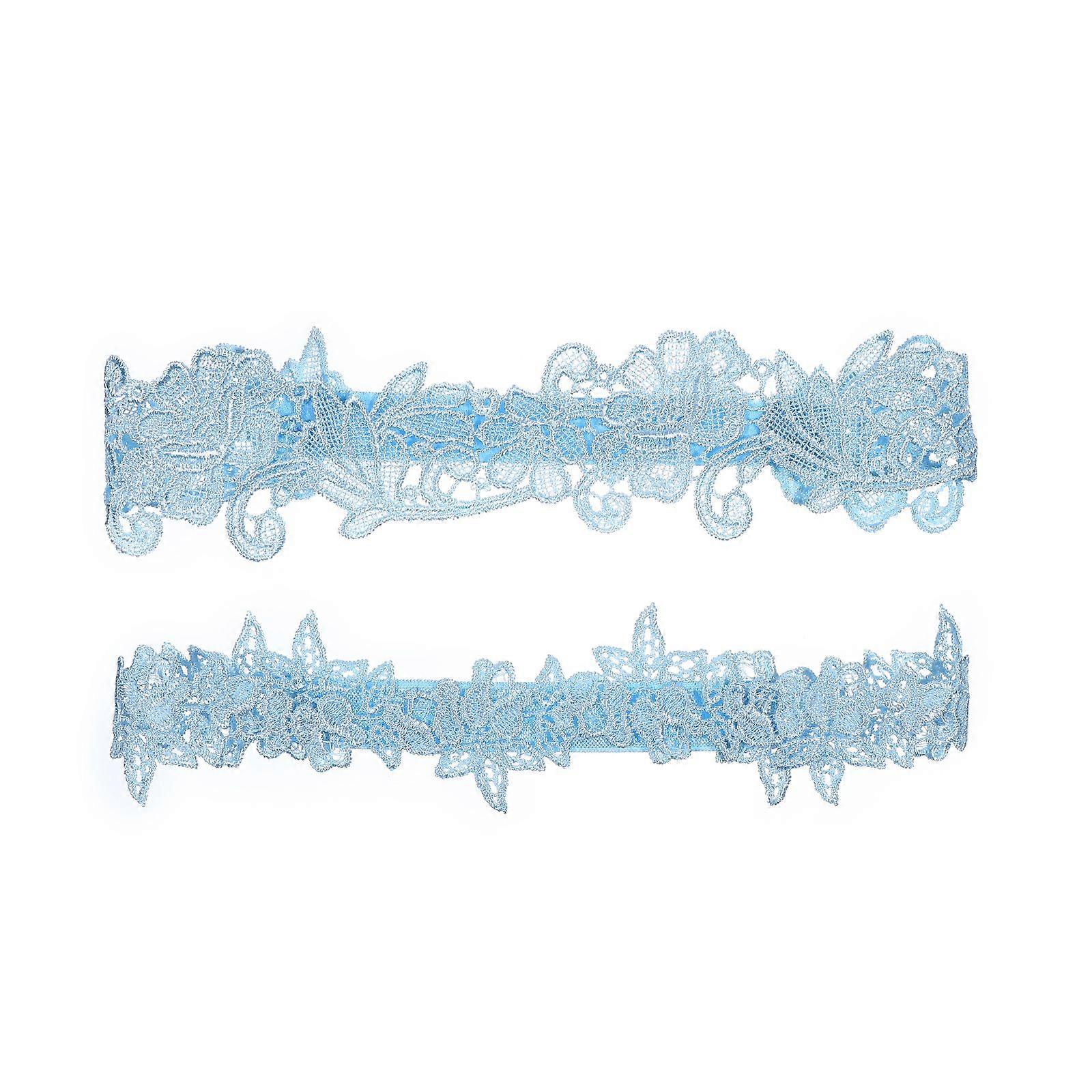 HAPPYYAMI 2 יחידות סט ביריות חתונה חגורת ביריות תחרה כלה בירית נשים מתנה (כחול שמיים)