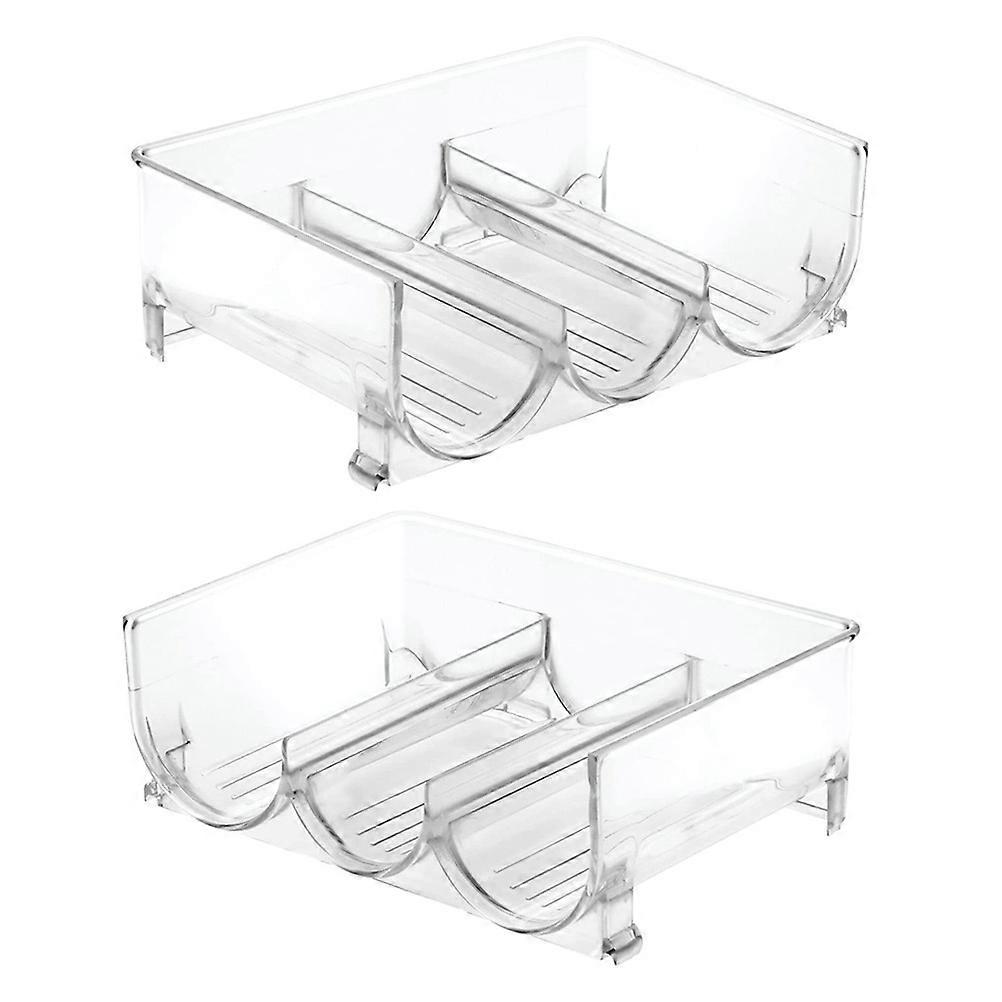 Water Storage Stands Racks Rectangular Shape Transparent Color Space Saving 2Pcs