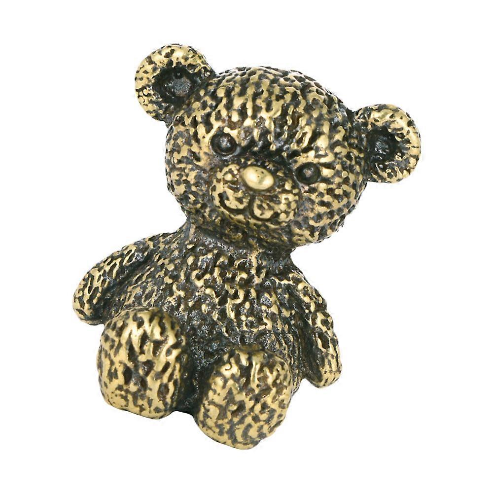 Retro Bear Modeling Adornment Brass Craft Ornament Home Scene Layout 1 Set