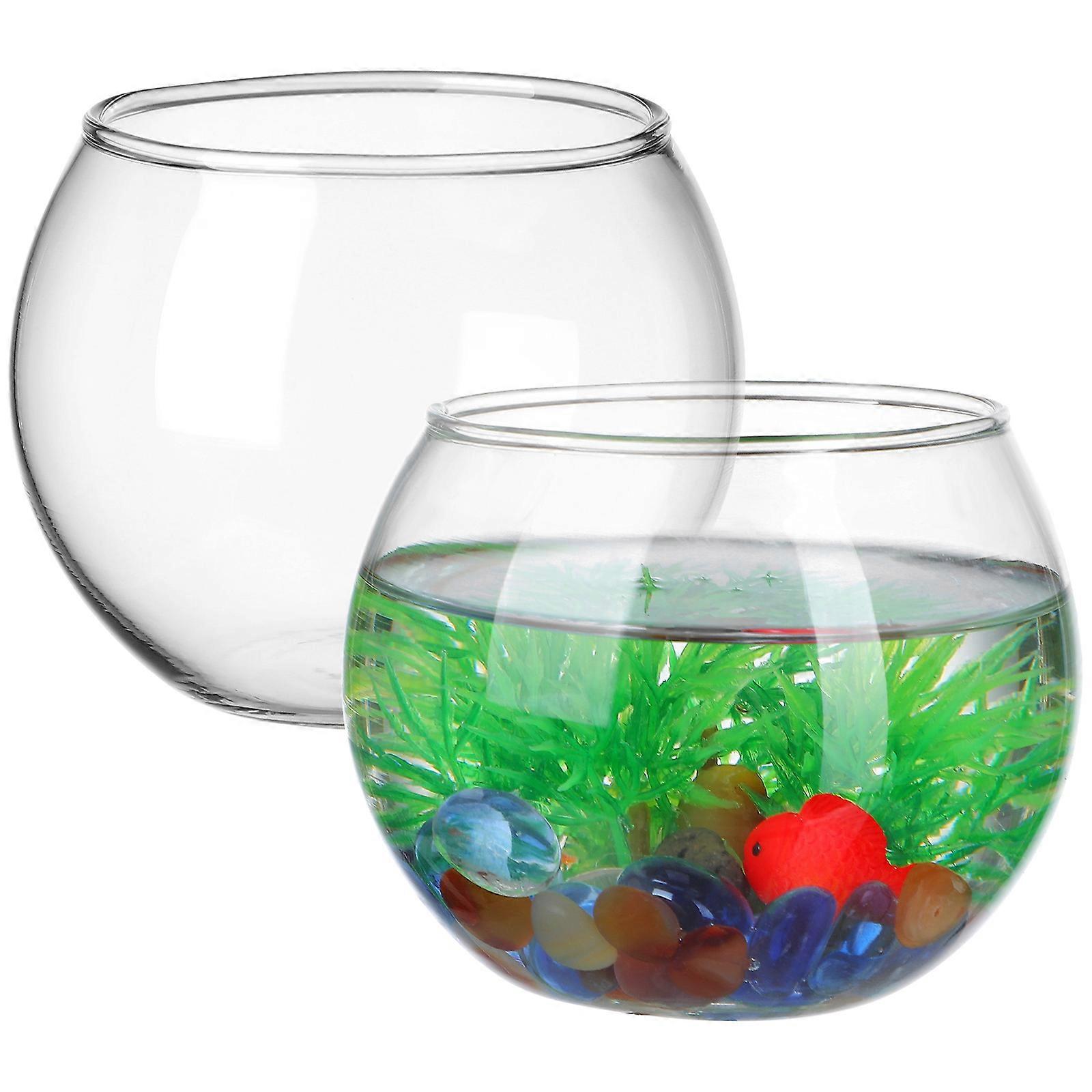 2kpl työpöydän pyöreä lasinen istutuskone, terraarion kukkamaljakko pyöreä terraariomaljakko terraariosäiliö kotipuutarhaan kotitoimiston olohuoneen sisustus